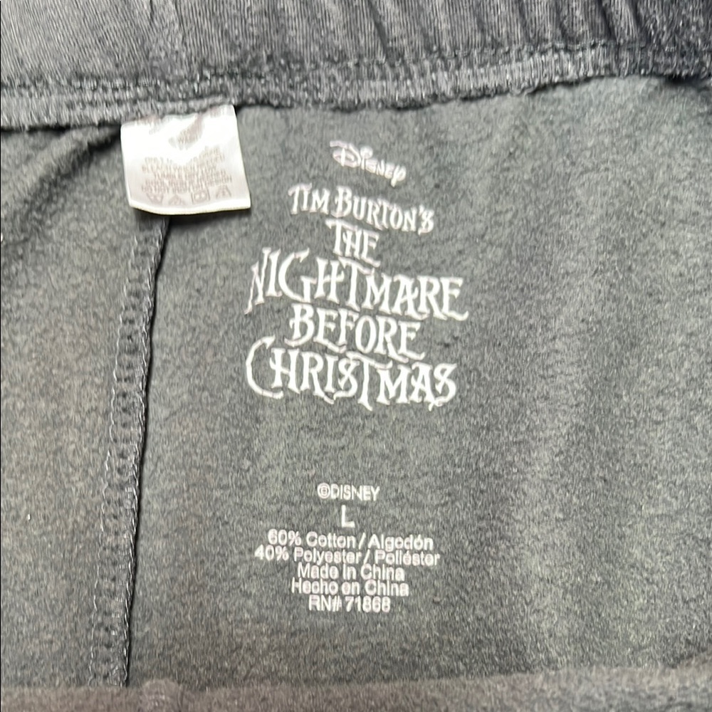 Disney nightmare before Christmas gray sweat pants size large drawstring closure - Picture 5 of 11